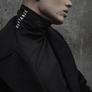 Stampd AW16 Black Cotton & Modal Jersey "Defiance" Printed Turtleneck